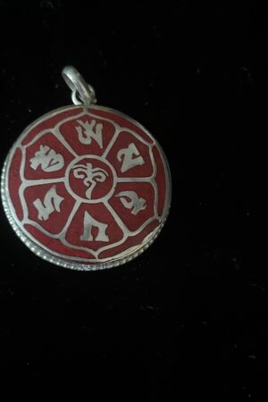 Om mane padme hum pendant silver 3cm