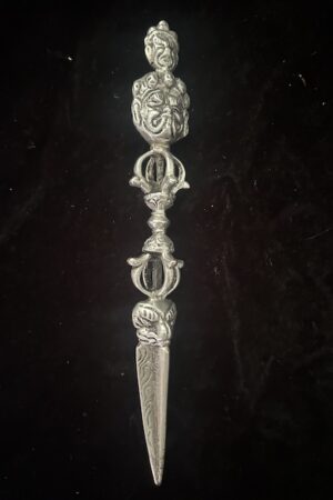 Brass skull phurba 20 cm