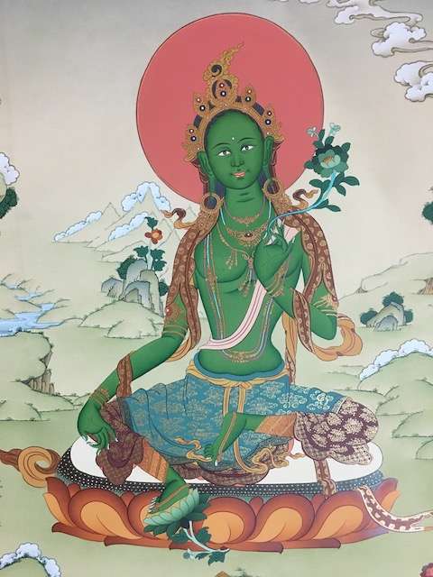 GREEN TARA THANGKA - Buddhist Images