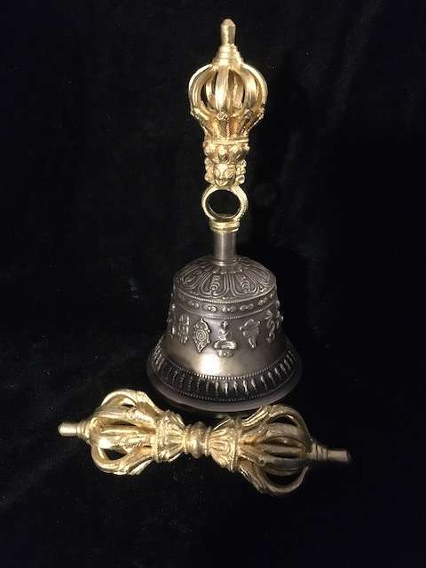 Tibetan Buddhism 9 Pronged Bell & Dorje Set