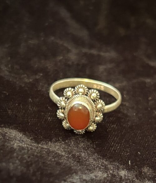 SILVER and CARNELIAN Ring