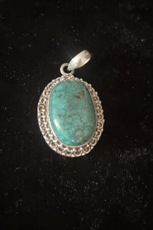 Turquoise silver pendant 3.5cm