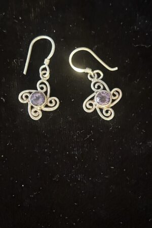 Amethyst Silver earrings 1.5 cm