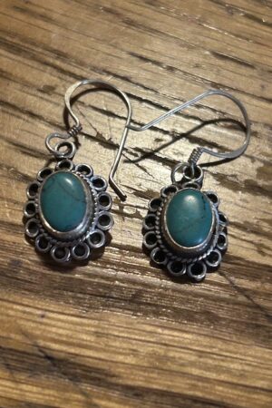 SILVER Turquoise  earrings 1cm