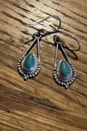 TURQUOISE Silver earrings 2cm