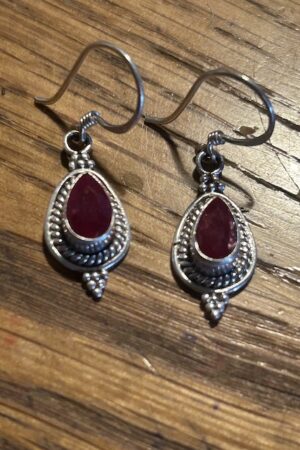 RUBY Silver earrings 1.5CM