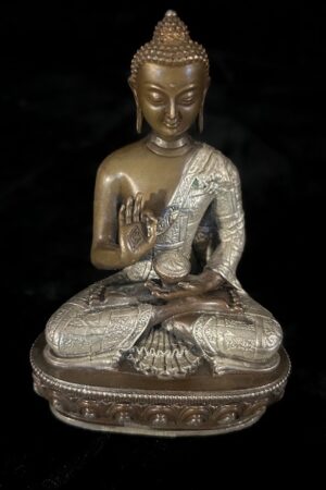 AMOGHASIDDHI STATUE 10cm copper  Fine  hand carved finish WITH SILVER