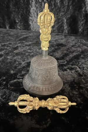 Nine prong Vajra and Bell set 18cm