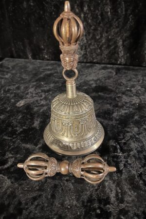 Nine prong Vajra and Bell set 18cm